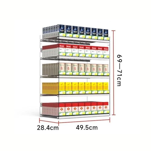 Estante con sistema de empuje automático y estuche de acrílico rectangular expositor 3