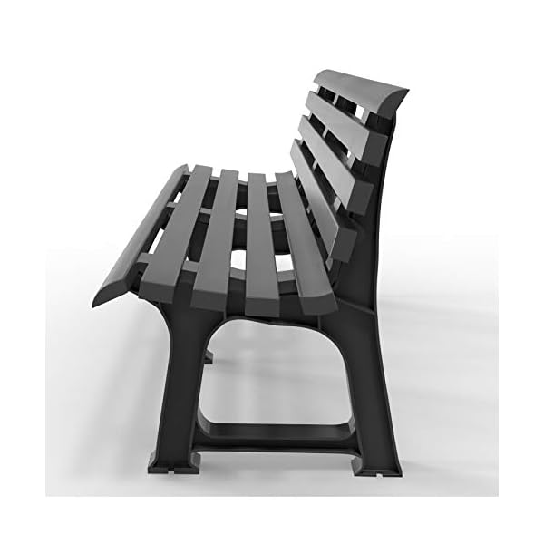 Garden Bench Outdoor 3 Seater Patio Terrace Furniture Weatherproof Durable Plastic Seat - Image 6