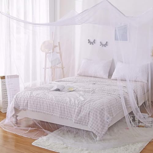Image of Mosquito Net for King Size Bed - Foldable Square Mosquito Net Double Bed | Mosquito Net for Queen Size Bed | Mosquitoes Net for Sukun Wali Neend | White
