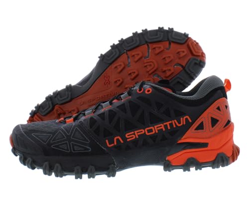 La Sportiva Mens Bushido II Trail Running Shoe, Carbon/Tangerine, 10.5
