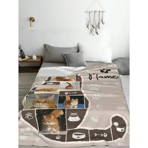 Couverture photo pour animaux de compagnie plaid personnalisé chat