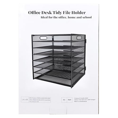 Paper Letter Tray with Handle, 8 Tier Metal Mesh Desk File Organizer, A4 Paper Desktop Filing Trays - Image 2