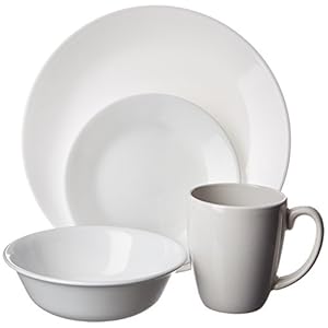 Corelle Livingware 16-Piece Dinnerware Set, Winter Frost White , Service for 4 [DISCONTINUED] (1092896)