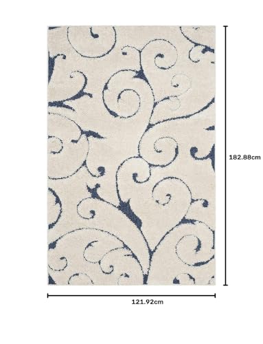 Image of F & B Rugs Luxurious Luck high Density Thick & Soft Shaggy Carpet Microfiber 2 Inch Pile Height Modern 4x6 feet 120 x 180 cm