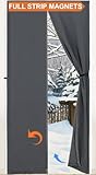 Magnetic Thermal Insulated Door Curtain,Thicker Layered Fabric&Full Strip Magnets,Temporary Doorway Cover Curtains, Self-Closing Privacy Magnetic Screen Door,Door Window Insulation kit for Winter