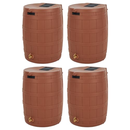 Image of Good Ideas Rain Wizard Water Collection Barrel, 50 Gallon, Terra Cotta