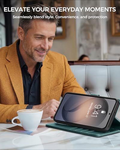 Coque protection magnétique antichoc Samsung S26 étui à rabat cuir RFID