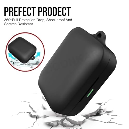 Image of Soft Silicone Case Cover Compatible for Realme Buds Air 7 | 7 Pro with Hygiene Kit (Black)