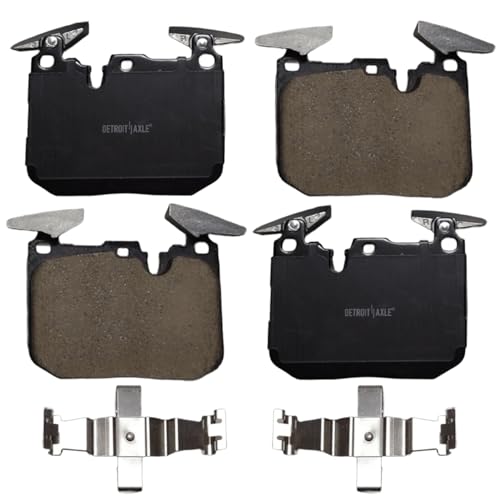 Image of Detroit Axle - Front Brake Pads for BMW 228i 320i 340i 430i 435i 330i 428i 430i 435i 440i xDrive Ceramic Brake Pads with Hardware Set Replacement