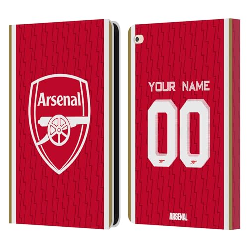 Head Case Designs Officially Licensed Custom Customized Personalized Arsenal FC Home 2023/24 Kit Leather Book Wallet Case Cover Compatible with Apple iPad Air 2 (2014)
