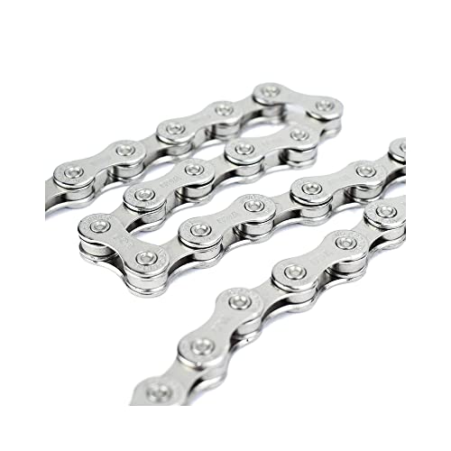 Vg Sports 6/7/8/9/10/11 Speed Bike Chain,Half/Full Hollow Lightweight Bicycle Chain For Road Bike Mtb,Silver/Gold/Titanium/Rainbow,116 Links With Missing Link #TOP2