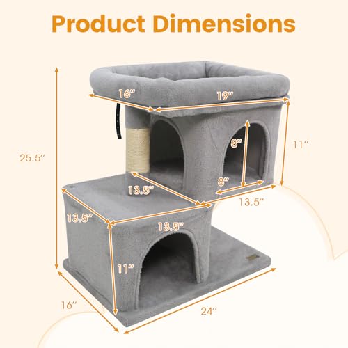 Árbol para gato moderno PETSITE 25.5 pulgadas Gris miniatura 3