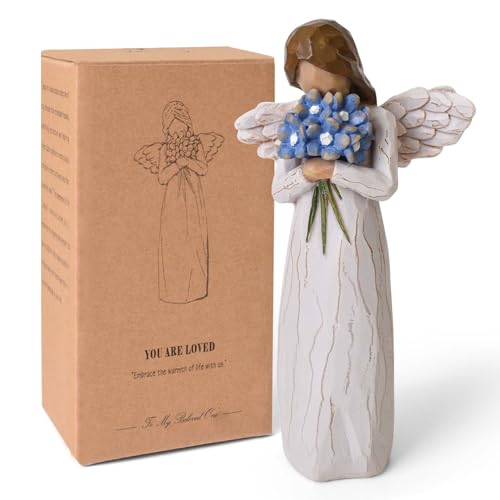 NANAOUS Forget Me Not Guardian Angel Figurines, Sympathy Gifts for Loss of Loved One, Miscarriage Gifts for Mothers, Sculpted Hand-Painted Statue for Home Decor Ornament