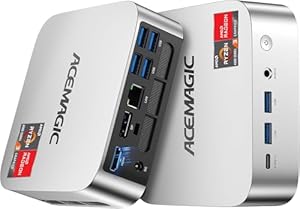 ACEMAGIC Mini PC Ryzen 3 3300U (Beats N150/N97，Up to 3.5 Ghz), 16GB RAM 256GB SSD Mini Desktop Computers Office Home Business HTPC Proxmox, Triple 4K Display, WiFi, BT, USB-C, DP, Type-C PD, HDMI 2.1