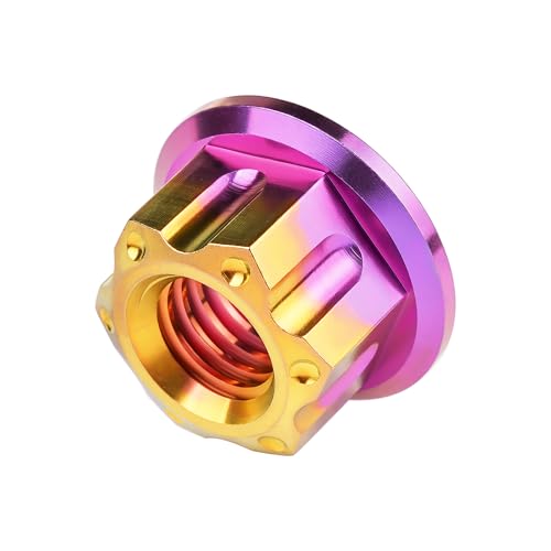 Image of Titanium M6 M8 M10 M12 M14 M16 Flange Bolt Nut Bicycle Motorcycle Rear Axle Car Modification Accessories Pack of 6 (M6 Pitch 1.0mm, Purple Gold)
