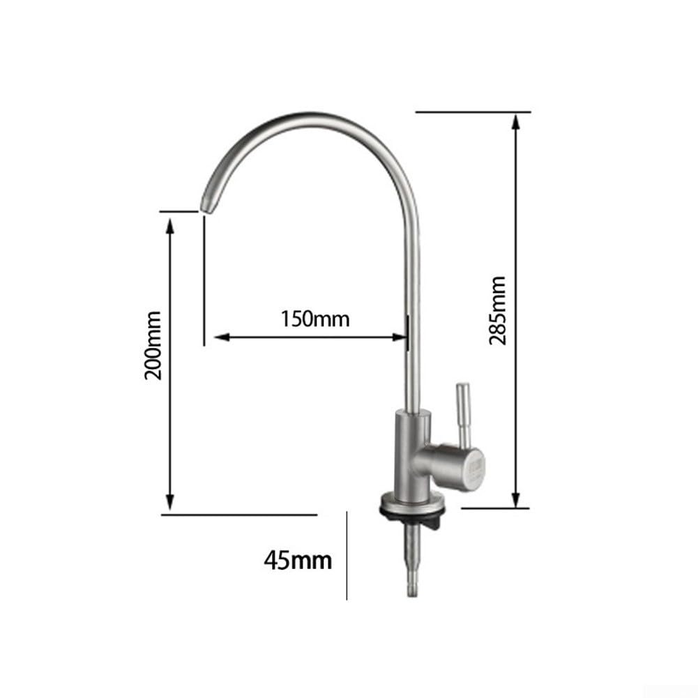 para grifo Purificador Agua para acero Inoxidable G3/8 Giratorio