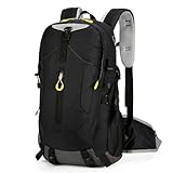 Mochila de caminhada impermeável 40L – resistente a rasgos, sistema respirável, capa de chuva incluída, vários compartimentos para acampamento, Preto, Small, Tática militar