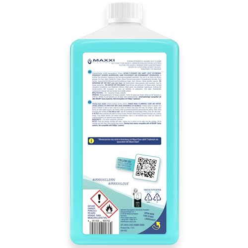 Maxxi Clean | Nettoyant pour tête de rasage pour cartouche de nettoyage | 750 ml de liquide de recharge | Liquide pour rasoir compatible avec la station Braun | Spray avec parfum d'Aloe Vera – vue 6