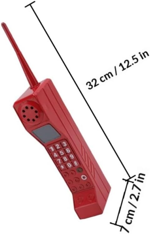 LIFKOME Red Iron Mobile Phone Sculpture Vintage Retro Tabletop Decor