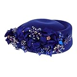 BESTYASH Vintage Beret Damenmütze mit Stoffblume und Strassverzierung...