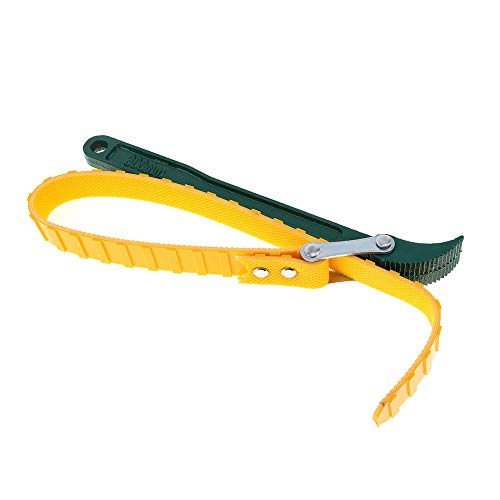 Image of Inditrust 12inch Oil Filter Wrench Belt (Yellow, 300mm Single Sided Adjustable Wrench) with GLOVES
