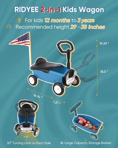 Carrito de arrastre   RIDYEE RDG01-AZUL         ideal para paseos y juegos en casa 6