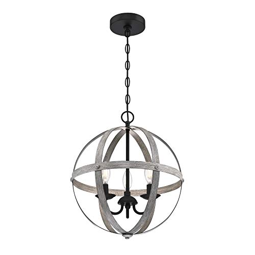 Image of Westinghouse 6110400 Stella Mira Three-Light Pendant, Antique Ash