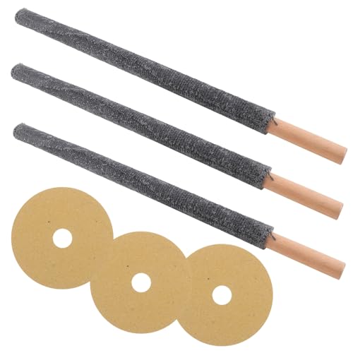 Gogogmee 3pcs Wooden Handheld Fire Torch Light Outdoor Garden with Stake for Garden Décor Outside for Patio Backyard