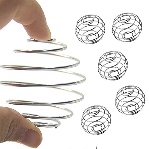 MEETOZ Lot de 5 boules à milkshake protéinées en acier inoxydable - Boule à ressort pour mélangeur - Pour shaker, bouteille et tasse Cover