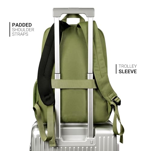 Image of ZORFIN 26L Backpack for College, and Travel: Water Resistant Bookbag - Army Green