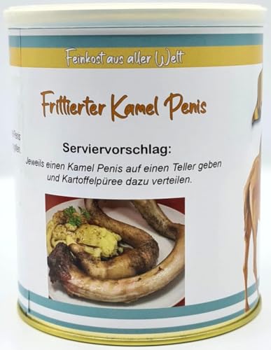 Frittierter Kamel Penis aus der Dose – lustiges Geschenk zu Weihnachten oder Geburtstag für Kinder und Erwachsene – Weingummi Penisse in einer Feinkost Dose – 300g
