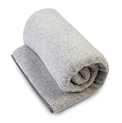Merino Wool Bedding Manta de lana merino peso ligero 100% lana, con marca de lana (gris, 250 x 200) Cover