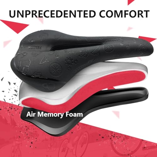 Bike Seats for Men and Women, Comfortable Bicycle Seat, Bike Saddle, Bike Seats for Mountain Bike, Road Bike, Exercise Bike, DH, BMX