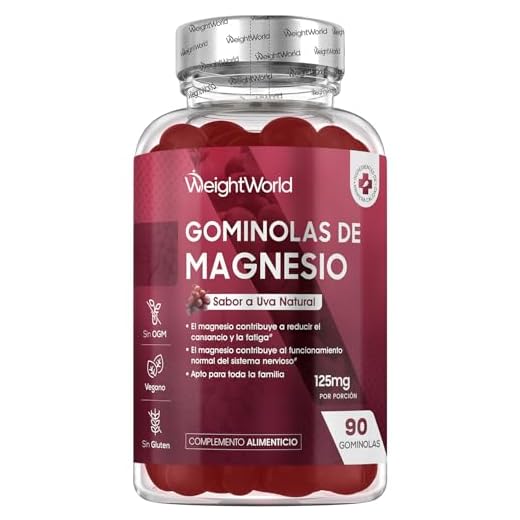 Citrato de Magnesio 125mg, 90 Gominolas Sabor a Uva, 45 Días de Suministro - Contribuye a la Reducción del Cansancio y la Fatiga (EFSA), Apto para Veganos, Sin Lactosa ni OGM