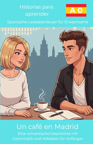 Un café en Madrid: Eine romantische Geschichte mit Grammatik und Vokabeln für Anfänger (Historias para Aprender: Spanische Leseabenteuer für Erwachsene)