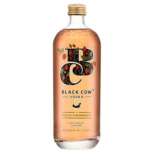 Black Cow & English Strawberries vodka | 70cl | 37.5% Vol | Exceptionally Smooth | Award Winning | Zero Waste | Premium Sipping Vodka | Cocktails