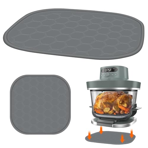 Image of Heat Resistant Mat for Ninja Crispi Pro 6-in-1 Glass Air Fryer, Anti-slip Countertop Protector Silicone Mat Compatible with Ninja Crispi Pro Base, Dishwasher Safe, Grey