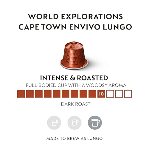 Nespresso Capsules Original, Cape Town Envivo Lungo, Dark Roast Espresso Coffee Pods, 50 Count Pods