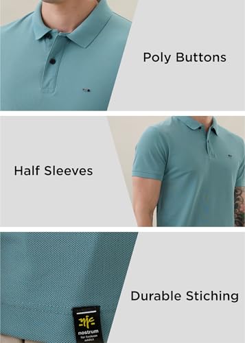 Image of Nostrum Cotton Half Sleeve T-Shirt for Men Boys, Regular Fit, Cherry, Stylish Mens T-Shirts, Polo T Shirt for Man, Collar T Shirts for Men