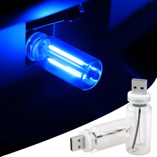 2 PCS Car USB Lights, Plug-in Retro Car Atmosphere Lamp with Touch Dimmable, Portable Mini Glass...