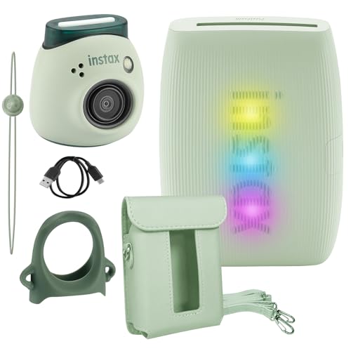 Fujifilm Instax Pal Digital Camera + Link 3 Printer + Printer Case + Grip for Camera (Green)