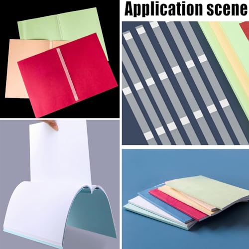 Image of CRASPIRE 120Pcs 2mm Wide Thermal Glue Strips for Books Repair Bookbinding Mesh Backing EVA Hot Melt Adhesive Three Point Positioning Office Documents Paper Paperback for Pictures Crafts Albums