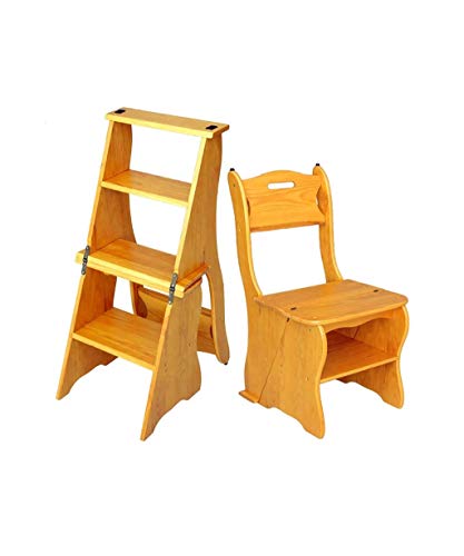 Sillas de escalera multifunción de madera maciza con cuatro capas plegables para el hogar 2