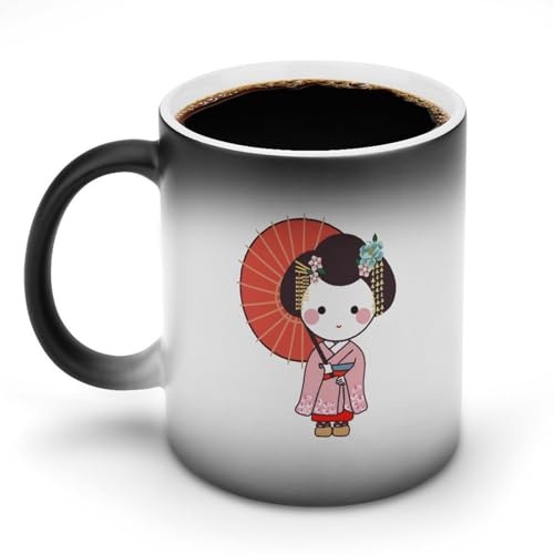 変色カップ マグカップ 日本芸者 歌舞伎 きもの 和風 ティー 創意 コーヒーカップ セラミックマグ 飲用 色が変わる 大容量 家庭用 夫婦 子供 誕生日 記念日 結婚祝い 直飲み 熱感度 耐熱 耐冷 紅茶 珈琲 緑茶 大人 可愛い 贈り物 人気 男女兼用