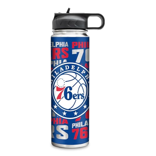Rico Industries NBA Basketball Philadelphia 76ers 22oz Stainless Steel Tumbler with Lid - Great For Coffee, Tea, Water or Cocktails