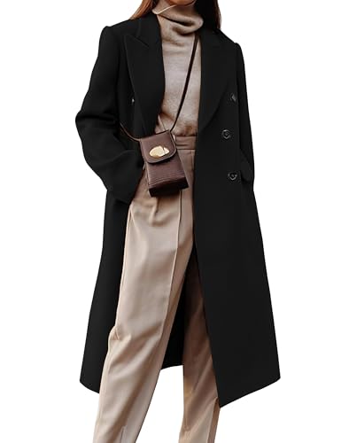 IDEALSANXUN Winter Coats for Women 2025 Trendy Black Trench Coat Peacoat Jackets Long Wool Dress...