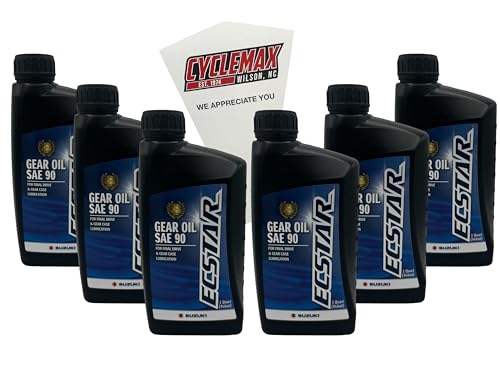 Cyclemax Six Pack compatible with Suzuki Ecstar Gear Oil SAE 90 990A0-01E81-01Q-6PACK Contains Six Ecstar Gear Oil SAE 90 and a Funnel