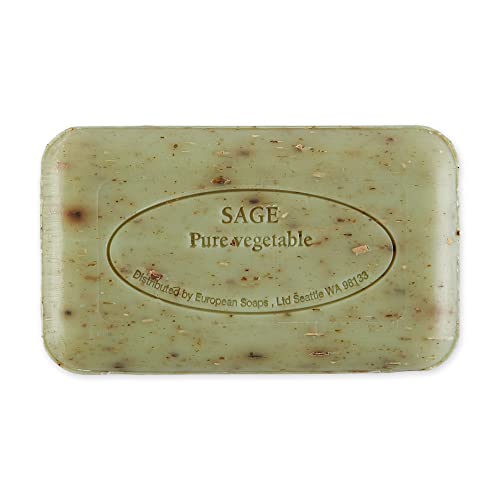 Image of Pre de Provence Artisanal Soap Bar, Natural French Skincare, Enriched with Organic Shea Butter, Quad Milled for Rich, Smooth & Moisturizing Lather, Sage, 5.3 Ounce