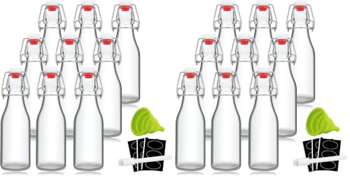 Image of YEBODA 8oz Swing Top Bottles - Glass Beer Bottle with Airtight Rubber Seal Flip Caps for Home Brewing Kombucha, Beverages, Oil, Vinegar, Water, Soda, Kefir (18 Pack)