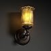 Justice Design GLA-8521-16-AMBR-DBRZ Veneto Luce Tradition - 1 Light Wall Sconce with Cylinder/Rippled Rim Amber Venetian Glass, Finish Color: Dark Bronze, Lamping Type: Incandescent